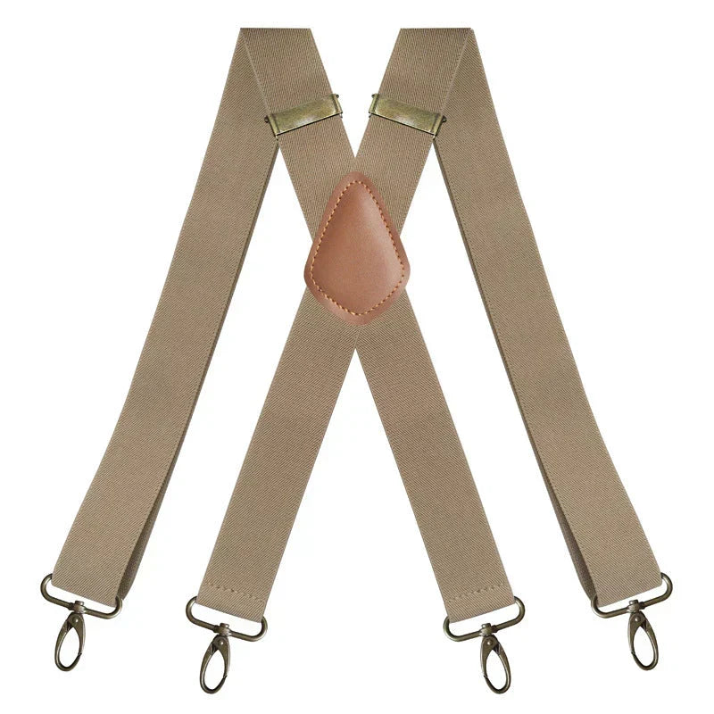 👔 PROMO LIMITÉE -50% ! ✨ Bretelles Homme Dos Croisé X – 4 Clips Amovibles Réglables, Boucle Bronze Antique, Tissu Élastique · 7 Coloris 🔥 2ème à 10€ Seulement !