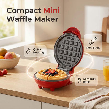 🍯 Bonheur matinal – Mini gaufrier électrique 🍽️ Commencez votre journée avec de délicieuses gaufres 🧇