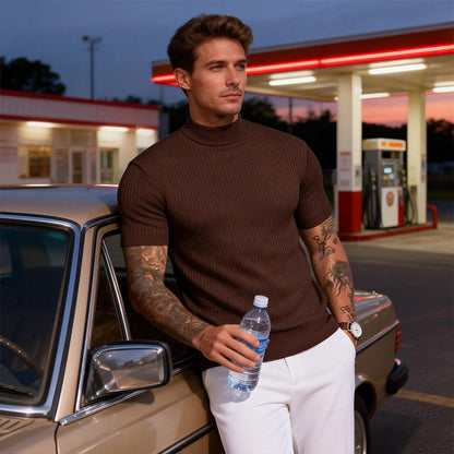 ✨ Ce T-shirt côtelé à col montant passe du casual au chic — -50 % 👕