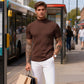 ✨ Ce T-shirt côtelé à col montant passe du casual au chic — -50 % 👕