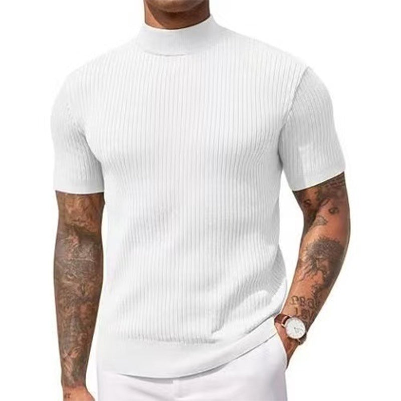✨ Ce T-shirt côtelé à col montant passe du casual au chic — -50 % 👕