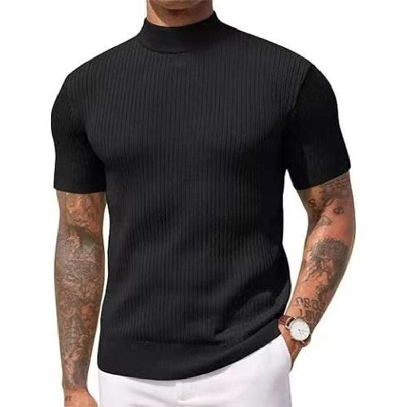 ✨ Ce T-shirt côtelé à col montant passe du casual au chic — -50 % 👕