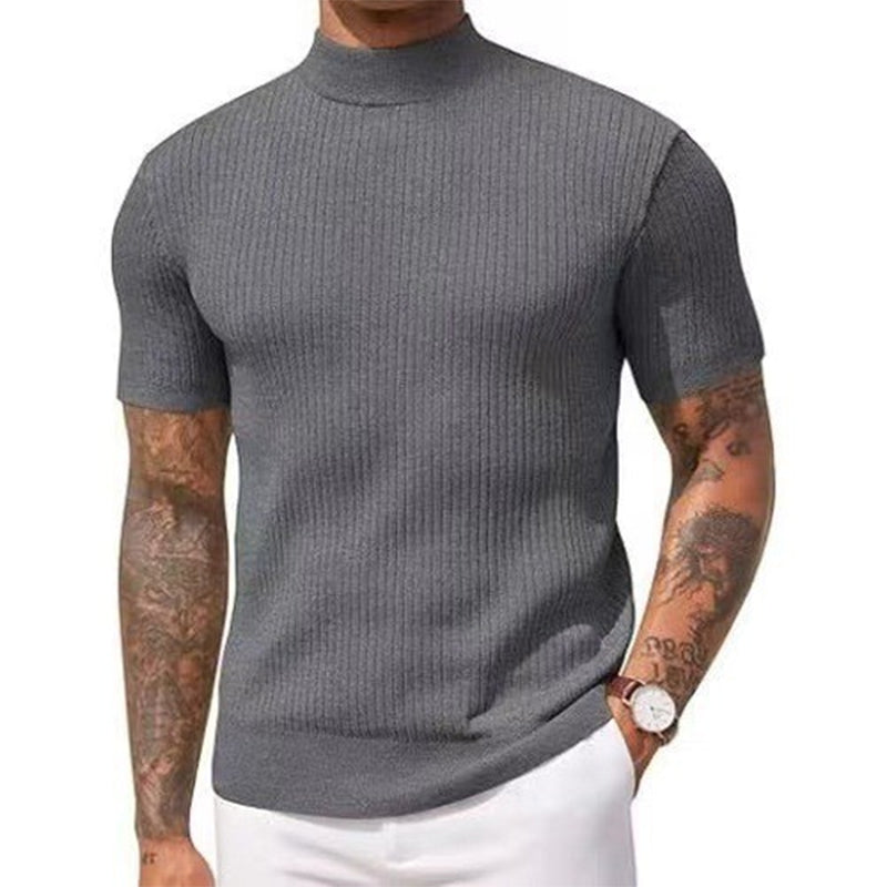 ✨ Ce T-shirt côtelé à col montant passe du casual au chic — -50 % 👕