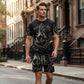 📢📢Nouveautés – 50 % de réduction!! Ensemble 2 pièces T-shirt imprimé et short pour homme