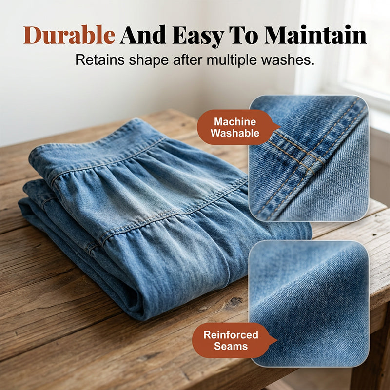 💐 PROMO EXCEPTIONNELLE -50% ! Jupe Maxi Denim Premium – Coton Respirant, Coutures Raffinées ✨👖 【Qualité Haute Gamme】