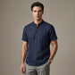 Chemise Henley Homme à Manches Courtes en Mélange de Lin