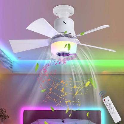 📢📢50% DE RÉDUCTION⏰Ventilateur de plafond intelligent avec éclairage, RGB et haut-parleur Bluetooth