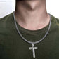✝️ 50 % DE RÉDUCTION ! ⏰ Collier croisé d'une élégance intemporelle et raffinée – Fabrication artisanale soignée, acier inoxydable et éclat subtil – idéal pour un usage quotidien ou comme cadeau plein de sens 💛