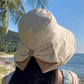 Chapeau de Soleil Femme à Larges Bords avec Nœud
