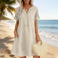 ❤️Robe Tunique Femme Décontractée à Col V avec Poches