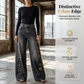 🌸 -50% SUR UNE SÉLECTION ! Jean Femme Œillets Jambes Larges – Doux, Aéré & Tendance avec Ceinture 🔘✨ 【Offre Limitée】