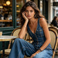 ✨👖 PROMO LIMITÉE 50% ! Combinaison Jean sans Manches Femme – Col en V, Mélange Coton, 3 Couleurs, 6 Tailles, Silhouette Flatteuse & Polyvalente 🌿