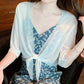 📢📢50 % DE RÉDUCTION !! ⏰Top/Blouse Femme en Chiffon Transparent à Nœud Devant – Coupe Courte, Décolleté en V, Style Romantique & Élégant, Parfait pour Superposition 🍷