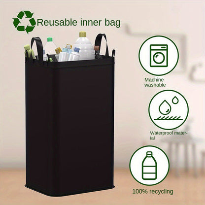 Poubelle de tri pliable avec couvercle pour la cuisine et la maison