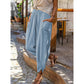 Pantalons sarouel décontractés pour femme en mélange lin