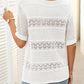 🏆Jusqu'à 50% de réduction !🌷Pull femme manches courtes col rond aspect ajouré et crochet