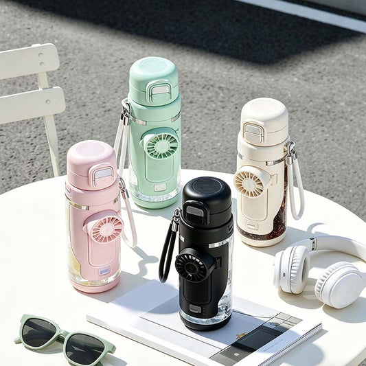 Bouteille d'eau avec ventilateur rafraîchissant portable