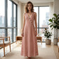 👗 PROMO 50% DE RÉDUCTION LIMITÉE ! ✨ Robe longue sans manches à rayures : col V, coupe trapèze et poches latérales 🌊