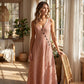 👗 PROMO 50% DE RÉDUCTION LIMITÉE ! ✨ Robe longue sans manches à rayures : col V, coupe trapèze et poches latérales 🌊