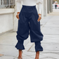 🔥Jusqu'à épuisement des stocks : 50 % de réduction !🎉 Pantalon lanterné à plis pour femme avec ourlets à volants