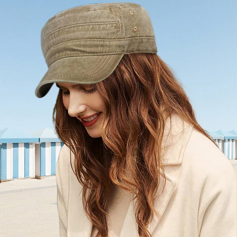 🧢 50% DE RÉDUCTION ⏰ Casquette plate à visière – Tendance, respirante & effet usé – Look streetwear, légère & réglable – parfaite pour les journées ensoleillées ou les tenues décontractées ☀️