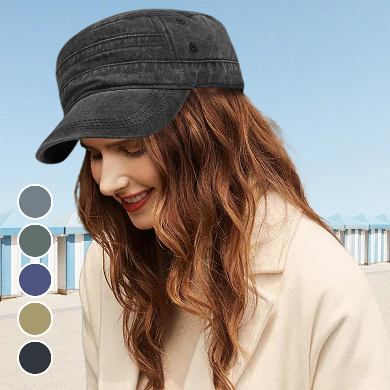 🧢 50% DE RÉDUCTION ⏰ Casquette plate à visière – Tendance, respirante & effet usé – Look streetwear, légère & réglable – parfaite pour les journées ensoleillées ou les tenues décontractées ☀️