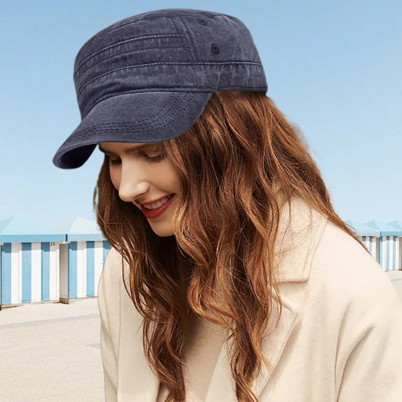 🧢 50% DE RÉDUCTION ⏰ Casquette plate à visière – Tendance, respirante & effet usé – Look streetwear, légère & réglable – parfaite pour les journées ensoleillées ou les tenues décontractées ☀️