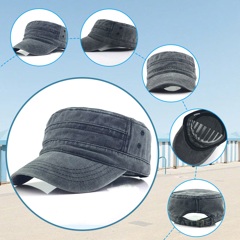 🧢 50% DE RÉDUCTION ⏰ Casquette plate à visière – Tendance, respirante & effet usé – Look streetwear, légère & réglable – parfaite pour les journées ensoleillées ou les tenues décontractées ☀️