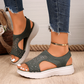 Sandales à plateforme en tricot ornées de strass pour femme