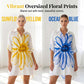 📢📢Nouveautés – 50 % de réduction ! 🌻 -Robe boutonnée à fleurs avec ourlet asymétrique – Élégante & aérée !