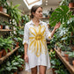📢📢Nouveautés – 50 % de réduction ! 🌻 -Robe boutonnée à fleurs avec ourlet asymétrique – Élégante & aérée !