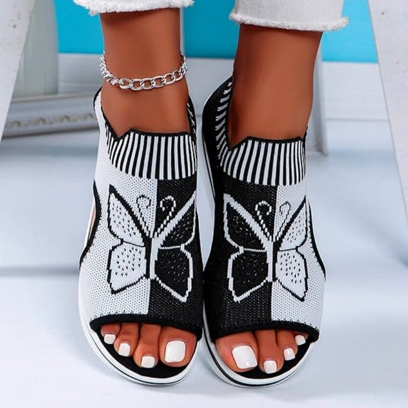 👡 Sandales plates à bout ouvert pour femme – talon compensé confortable, style aérien, idéales pour la plage, les vacances et le quotidien