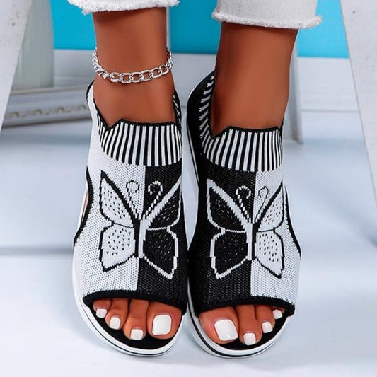 👡 Sandales plates à bout ouvert pour femme – talon compensé confortable, style aérien, idéales pour la plage, les vacances et le quotidien