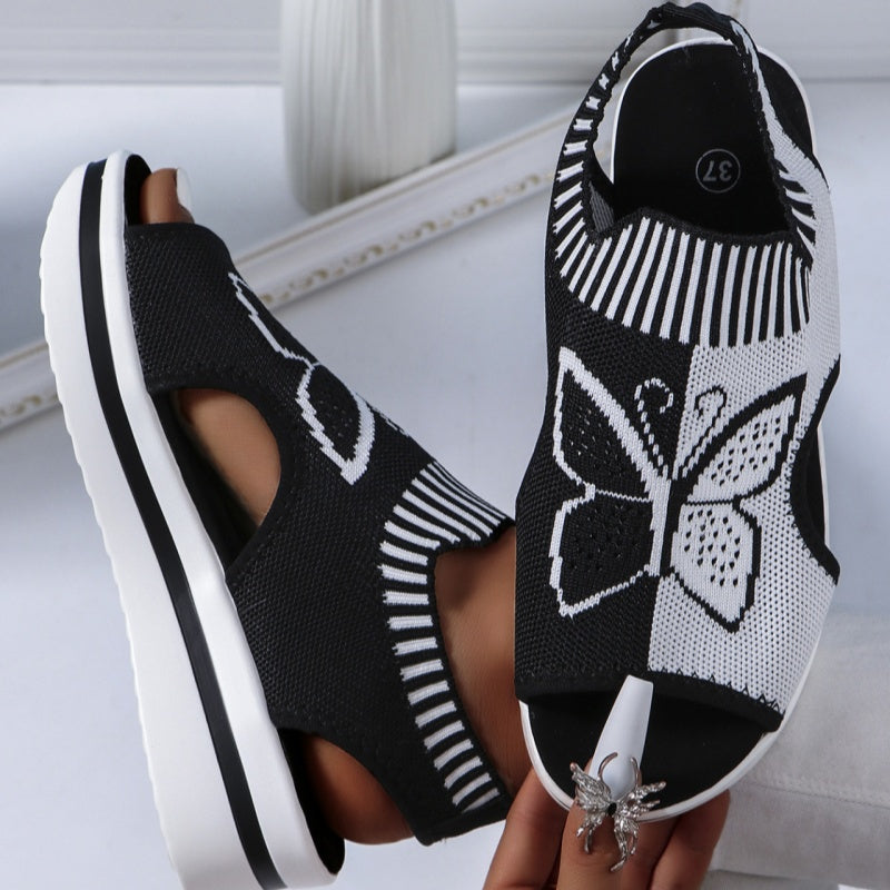👡 Sandales plates à bout ouvert pour femme – talon compensé confortable, style aérien, idéales pour la plage, les vacances et le quotidien