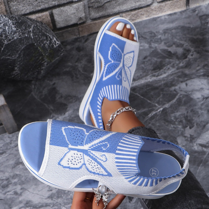 👡 Sandales plates à bout ouvert pour femme – talon compensé confortable, style aérien, idéales pour la plage, les vacances et le quotidien