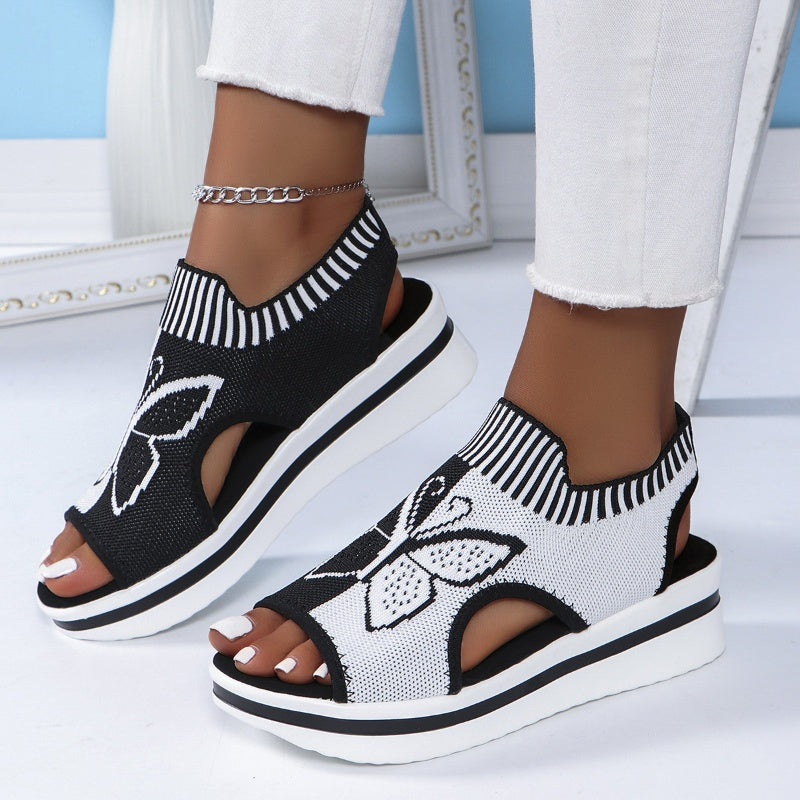 👡 Sandales plates à bout ouvert pour femme – talon compensé confortable, style aérien, idéales pour la plage, les vacances et le quotidien