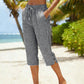 💞 PLUS DE 50 000 EXEMPLAIRES VENDUS !   – Pantalon capri coton-lin de haute qualité à motif carreaux classique – Parfait pour le printemps & l'été !