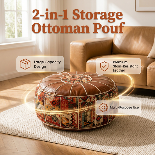 Pouf Ottoman de Rangement Multifonctionnel