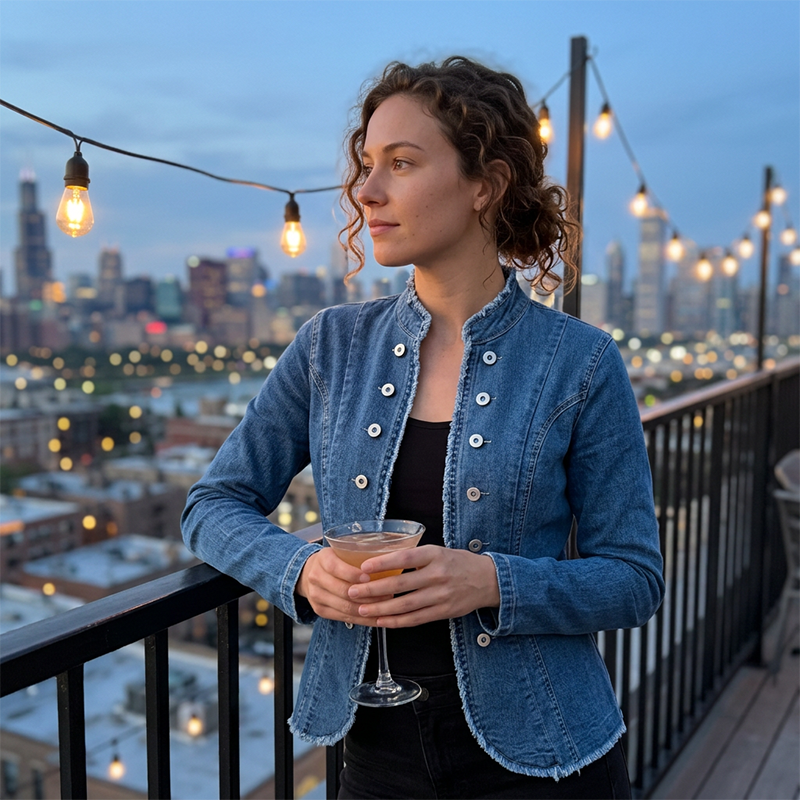 ☀️ Le best-seller de l'été 2026 est arrivé ! Veste blazer en jean à col montant, coupe ajustée