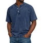 Chemise décontractée à manches courtes et col mao pour homme
