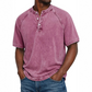 Chemise décontractée à manches courtes et col mao pour homme