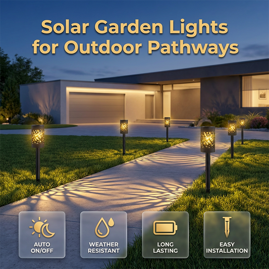 4PCS - Lampes solaires de jardin pour allées extérieures