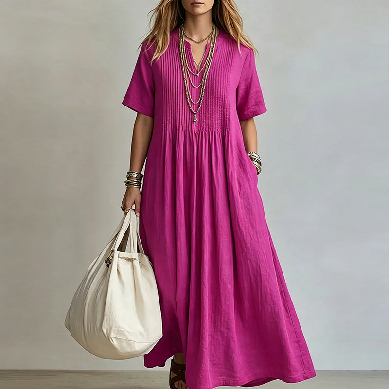 📅 Commandez aujourd'hui = -50% ！Robe ample décontractée à col en V pour femme