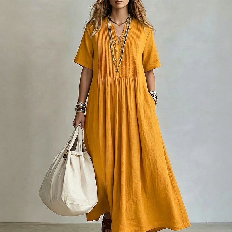 📅 Commandez aujourd'hui = -50% ！Robe ample décontractée à col en V pour femme