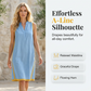 💃✨ Robe ample sans manches à col en V pour femme - Décontractée, flatteuse et naturellement élégante