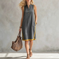 💃✨ Robe ample sans manches à col en V pour femme - Décontractée, flatteuse et naturellement élégante