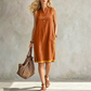 💃✨ Robe ample sans manches à col en V pour femme - Décontractée, flatteuse et naturellement élégante
