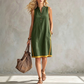 💃✨ Robe ample sans manches à col en V pour femme - Décontractée, flatteuse et naturellement élégante