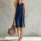 💃✨ Robe ample sans manches à col en V pour femme - Décontractée, flatteuse et naturellement élégante