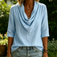 ☀️ Le best-seller de l'été 2026 est arrivé ! Blouse à manches 3/4 et col drapé pour femme